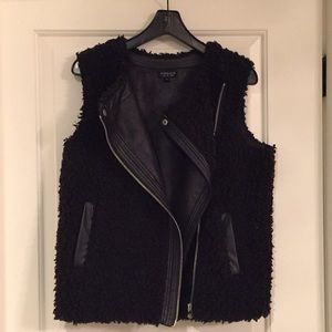 Topshop Moto Fuzzy Vest